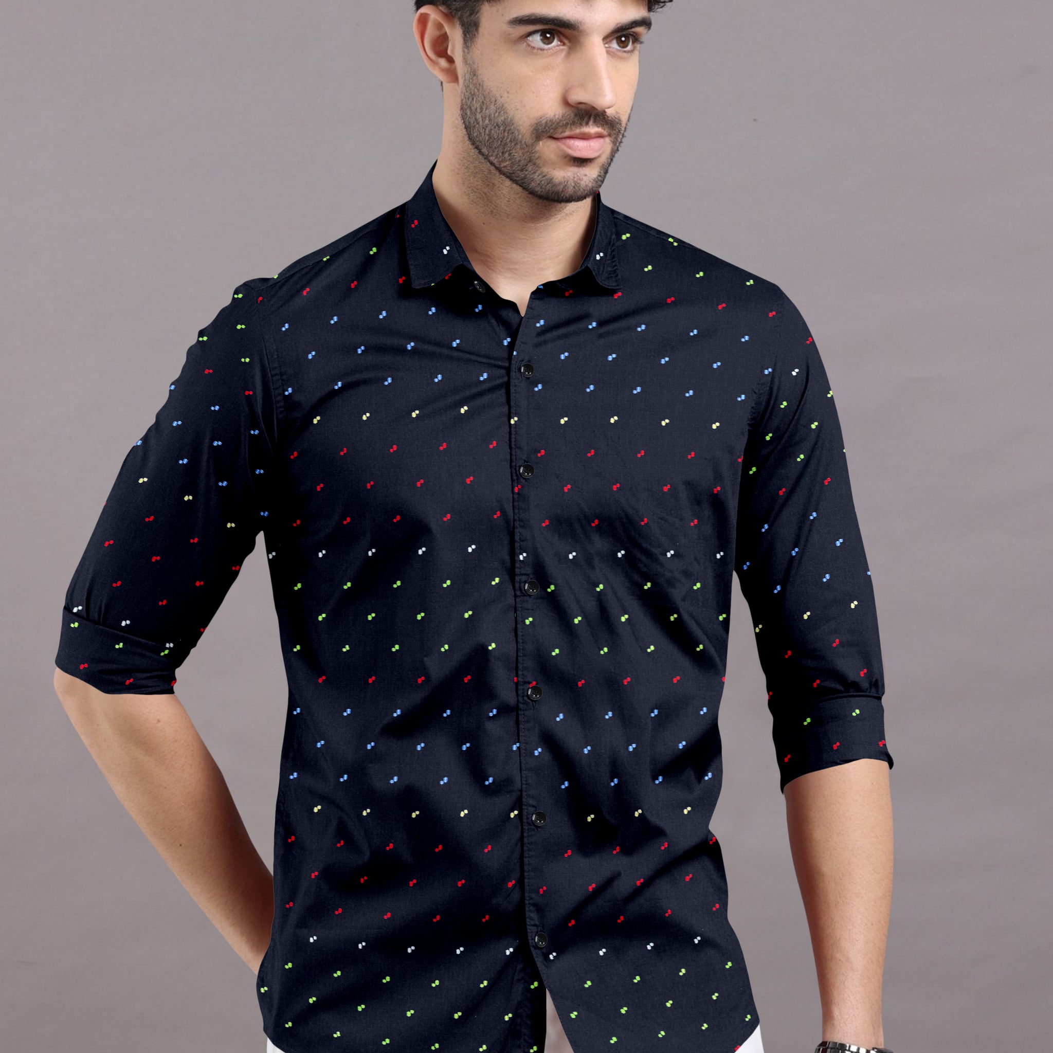 Cosmic Polka Dot Premium Cotton Shirt