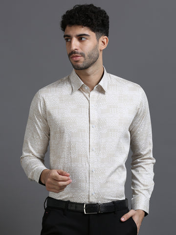 Bianco Geometrico Printed Shirt