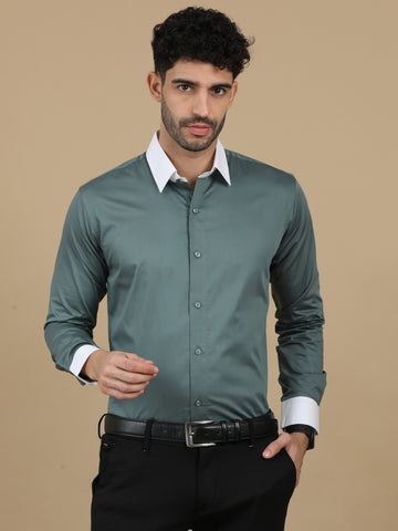 Steel Grey Subtle Sheen Super Soft Premium Satin Cotton Shirt